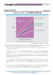 Retention and hydrophobic properties of Cadenza CW-C18 analysis conditions and chromatogram