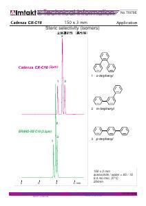 Steric selectivity (isomers) analysis conditions and chromatogram