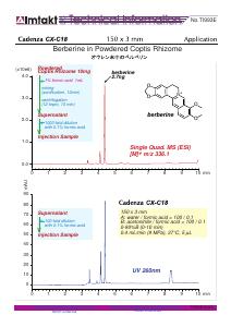 Berberine in Powdered Coptis Rhizome analysis conditions and chromatogram